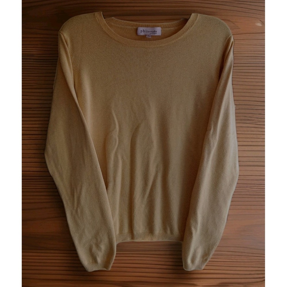 Philosophy Republic Minimalist Womens L Mustard Yellow Crewneck Sweater Large